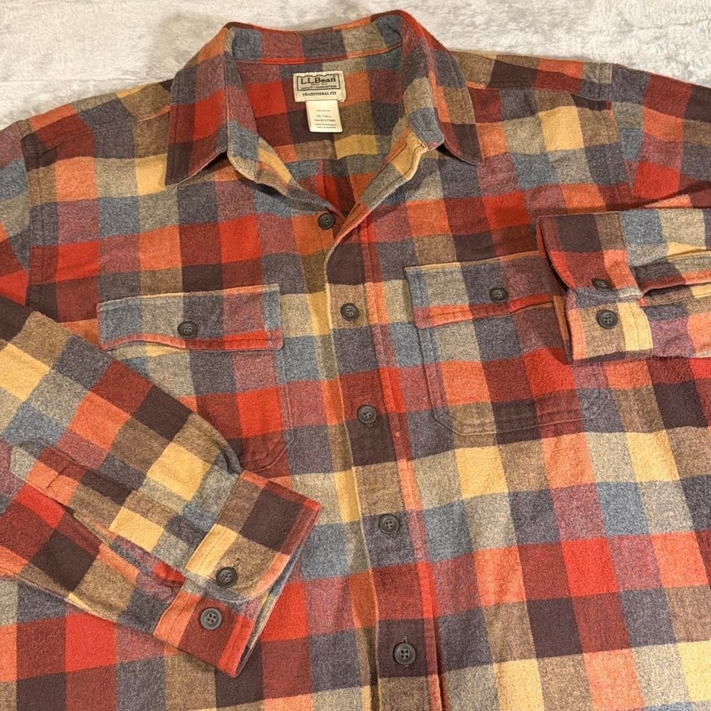 Y2K Vintage L.L.Bean Heavy Duty Autumn Plaid Flannel Shirt | Multicolor | XL